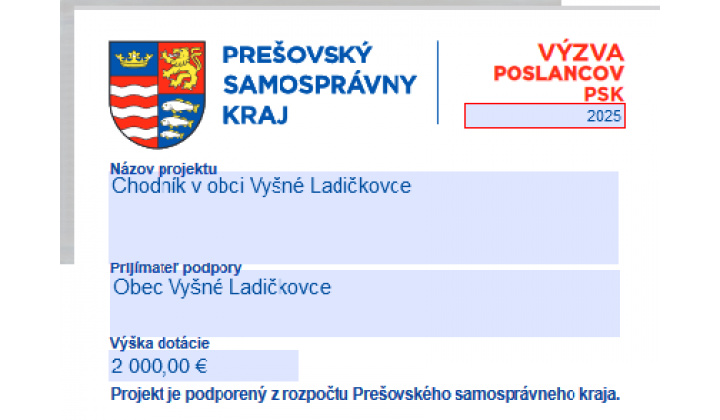 Dotácia PSK 2025