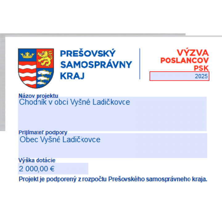 Dotácia PSK 2025