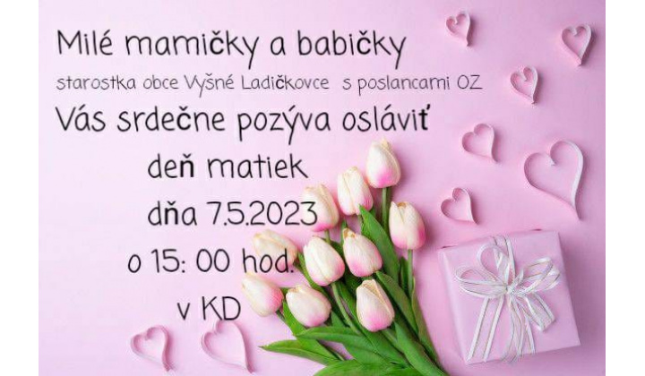 Pozvánka na deň matiek 