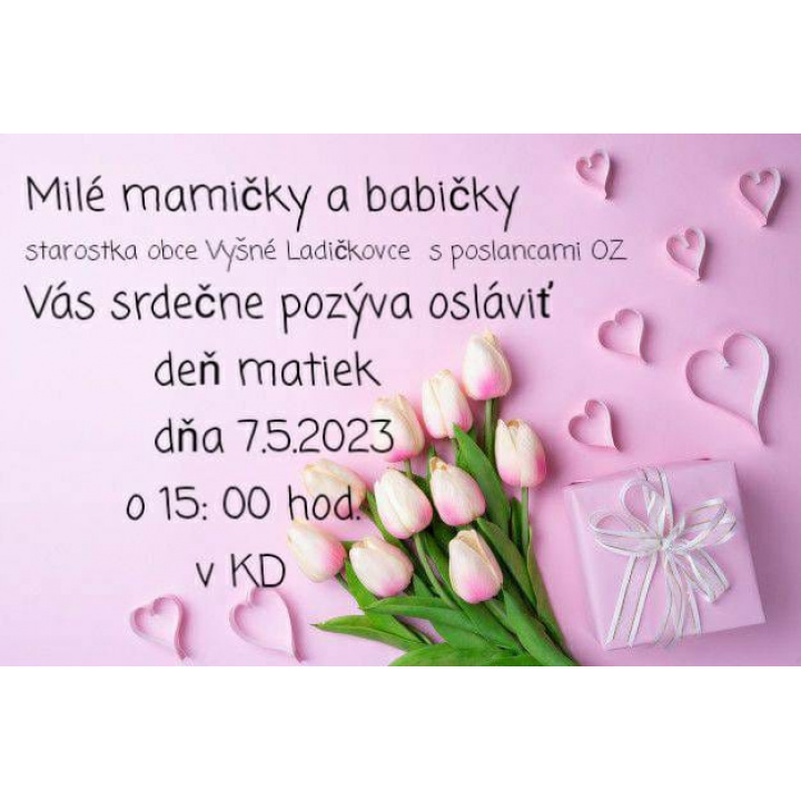 Pozvánka na deň matiek 