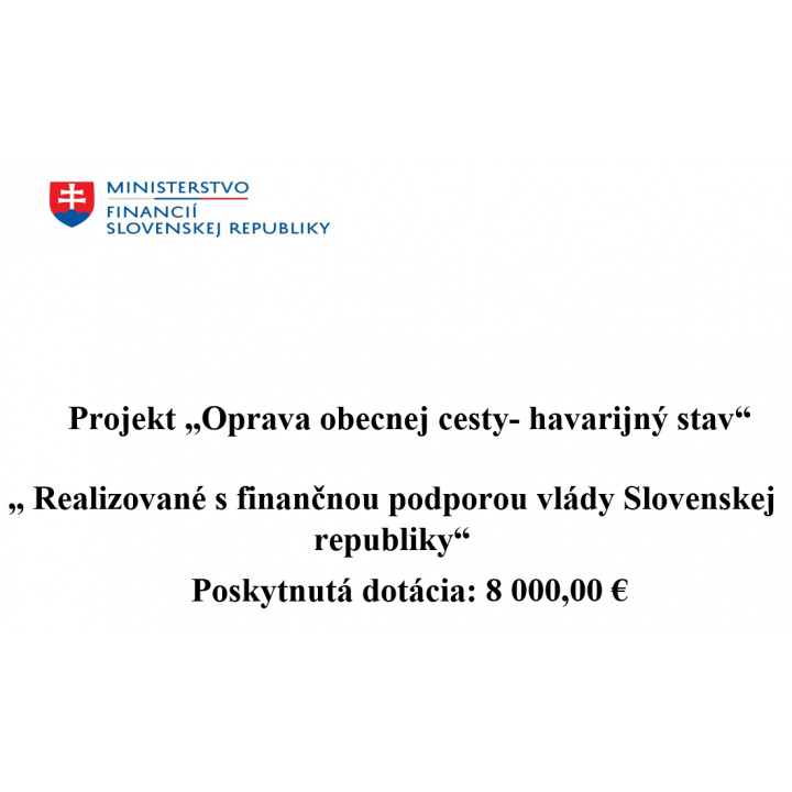 Projekt - Oprava obecnej cesty (havarijný stav)